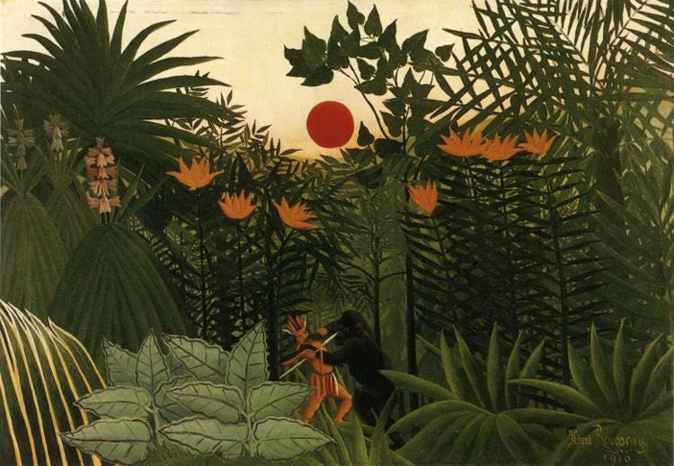 File:Henri Rousseau - Tropical Landscape - American Indian Struggling with a Gorilla.jpg
