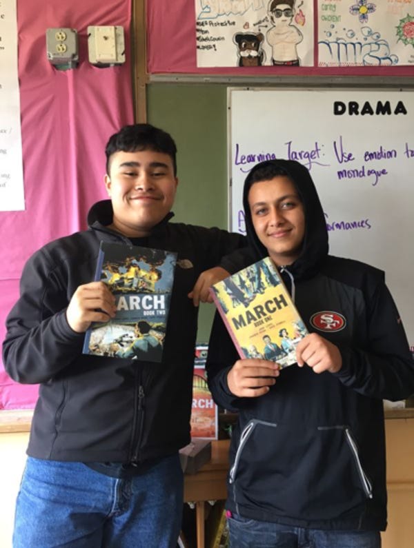 My colleague Shannon knows how to get young people to love reading. Here are two of her ninth graders in San Francisco. Check out her story: j.mp/ssrworks