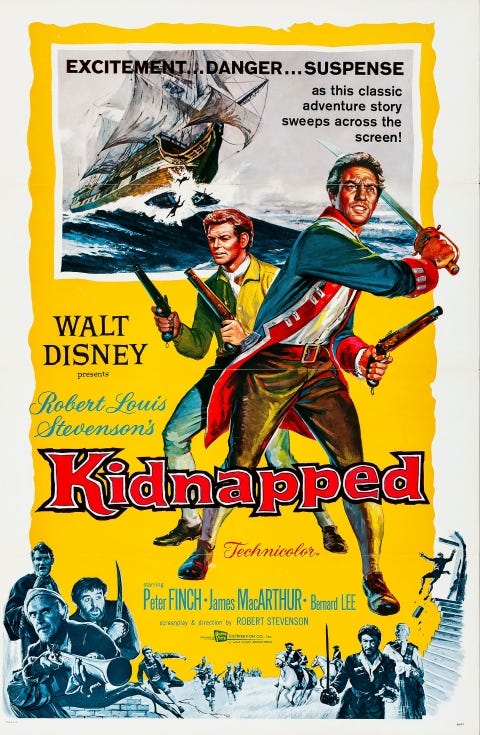 Original theatrical release poster for Walt Disney's Kidnapped 