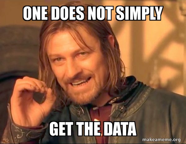 ONE DOES NOT SIMPLY GET THE DATA - One Does Not Simply | Make a Meme