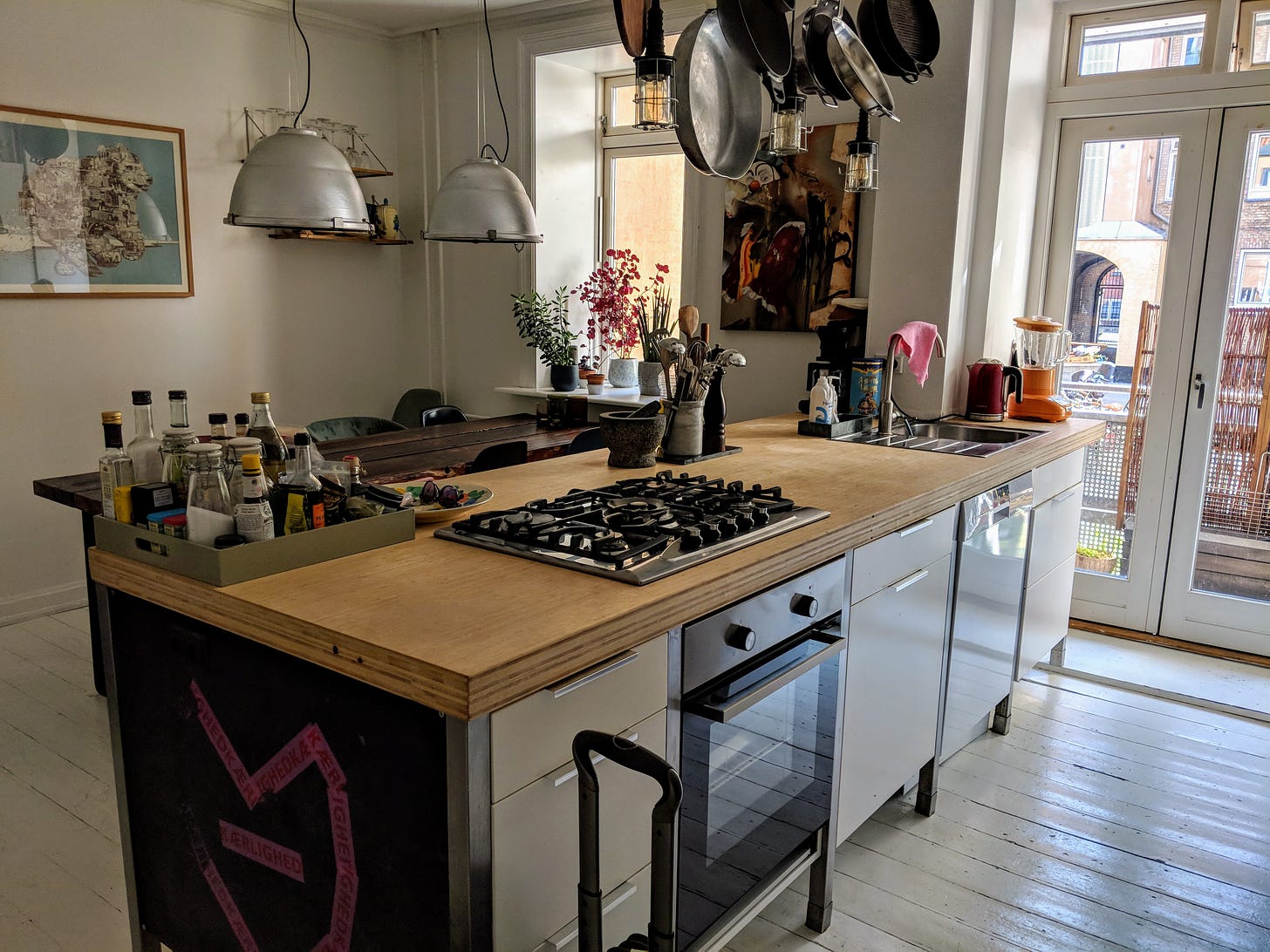 A kitchen at an Airbnb in Copenhagen