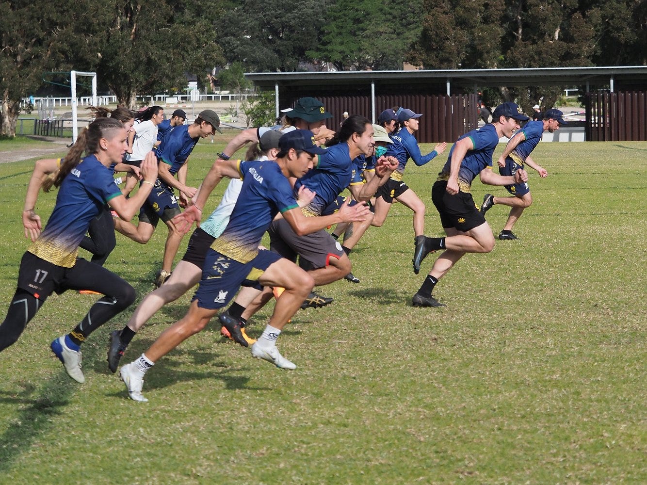Crocs 2022 Team Australia players running on InsideOut Ultimate
