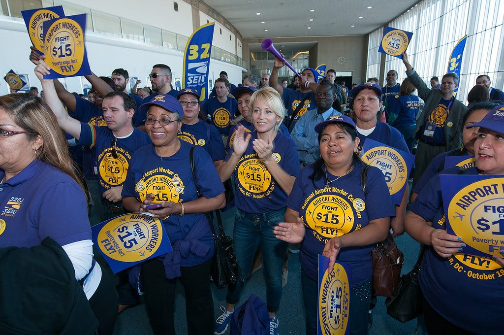 20151021 Airport Workers Fight For $15 Rally at Reagan National Washington DC