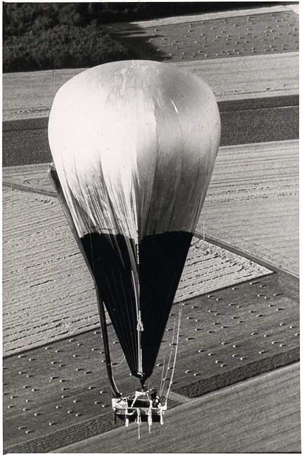 The Double Eagle II balloon in flight.