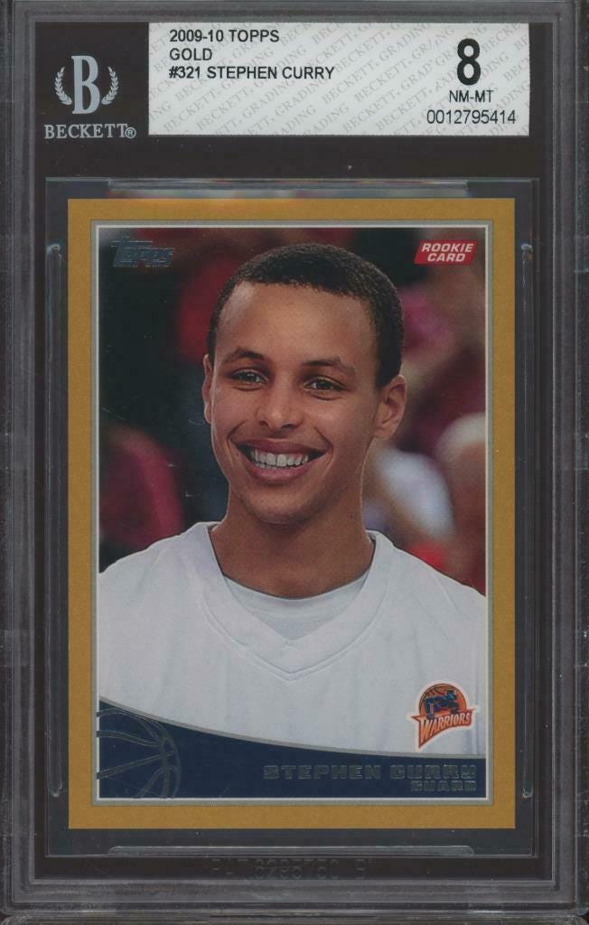Image 1 - 2009-Topps-Gold-321-Stephen-Curry-246-2009-RC-Rookie-BGS-8
