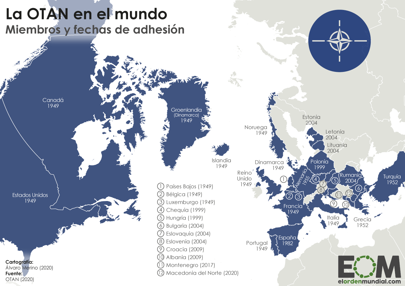 Qué países conforman la OTAN? - Mapas de El Orden Mundial - EOM
