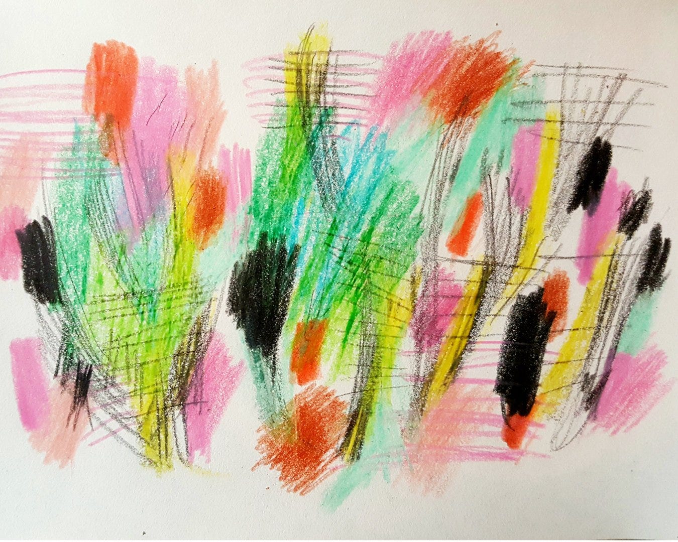 crayon doodles in sketchbook by Julia Laing