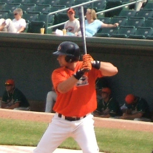 Juan Gutierrez of the Shorebirds pinch-hits in last Sunday's game.