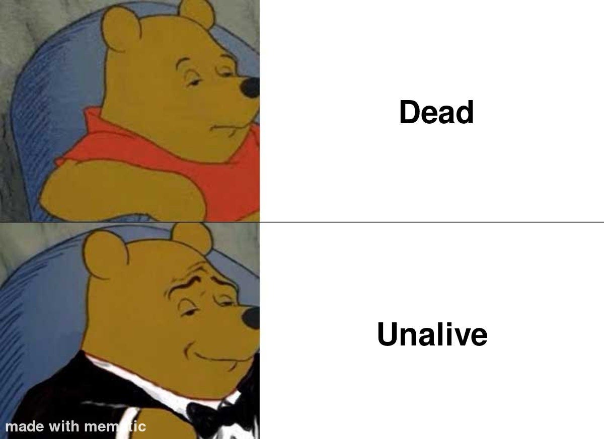 I'd rather be Unalive than being Dead. : r/memes