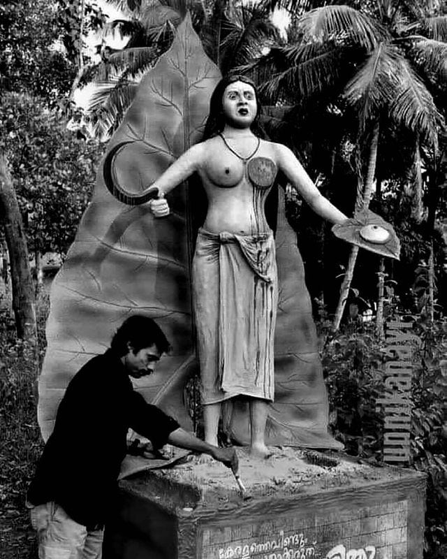 Statue of Nangeli: The Ezhava caste woman who cut off her breast to protest the breast-tax imposed by upper caste men during the Colonial era.