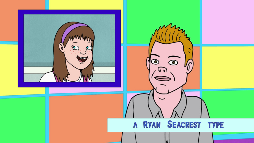 Screenshot from Bojack Horseman of “A Ryan Seacrest Type”