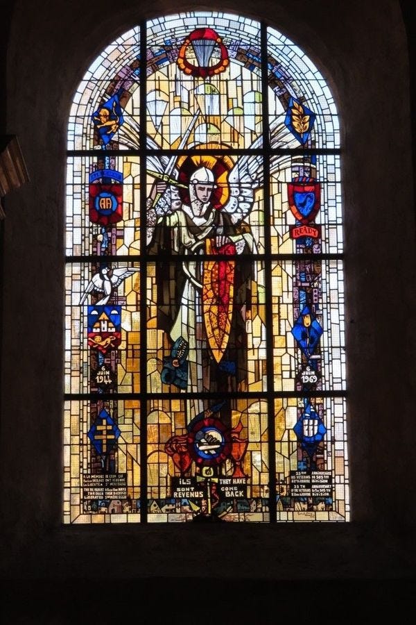Windows of the Airborne Divisions and of the Virgin Mary & Paratroopers