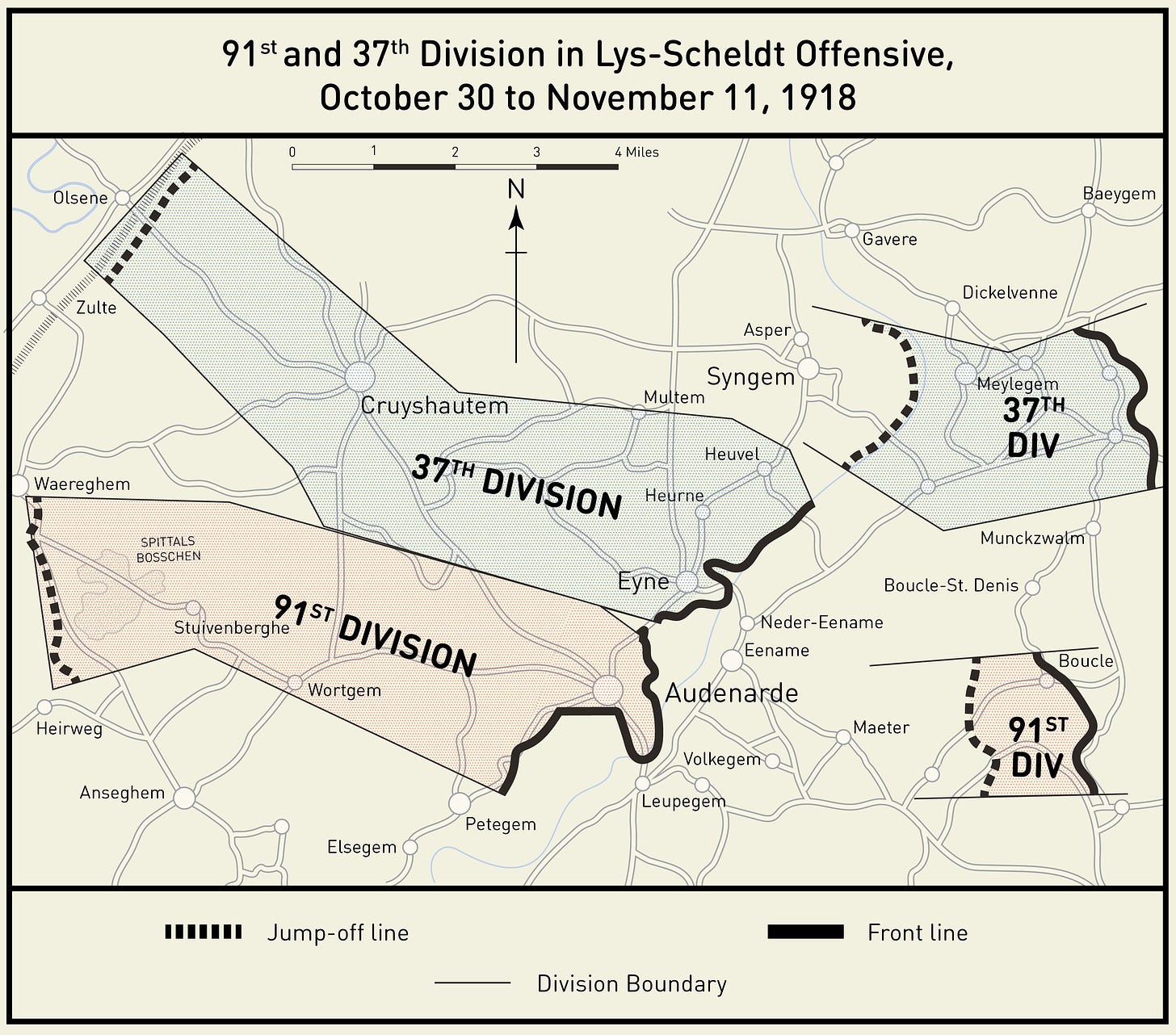 91st and 37th Divisions In Lys-Scheldt Offensive