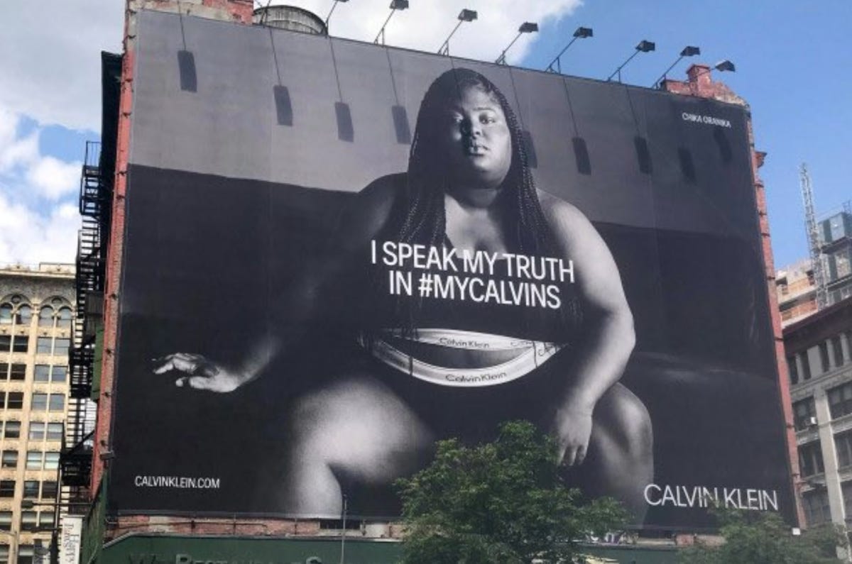 Plus-size rapper unfazed by fatphobic tweet about Calvin Klein billboard