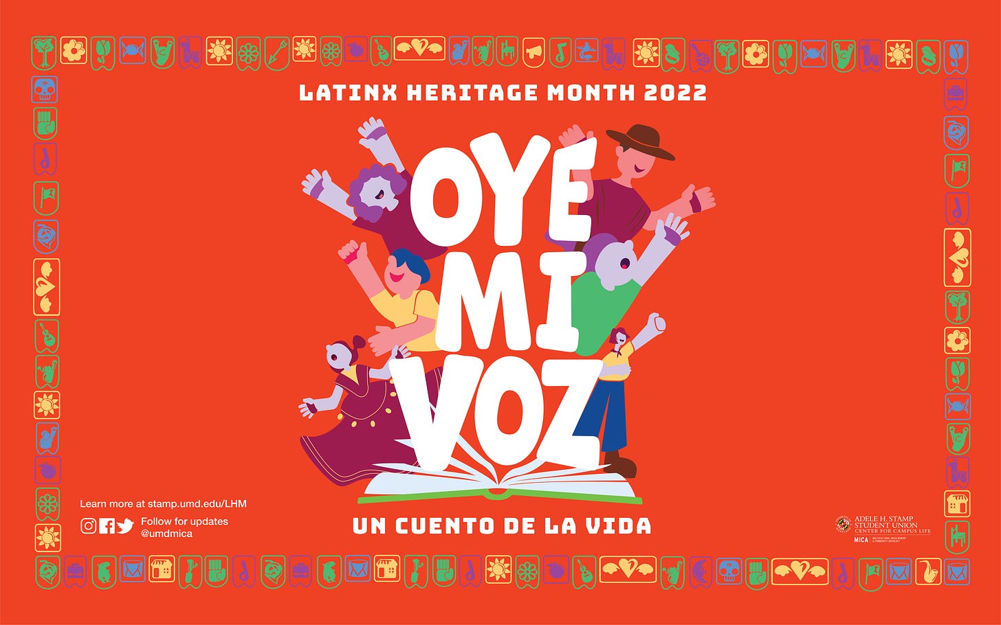Illustration: Latinx Heritage Month 2022. Oye Mi Voz, Un Cuento de la Vida.