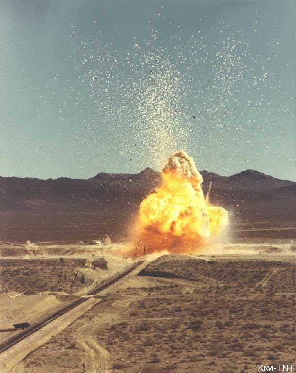 Kiwi-TNT: a destructive test of a nuclear rocket engine, to simulate the  worst case scenario of NP rocket impact. Link to Los Alamos PDF in the  comments.: AtomicPorn