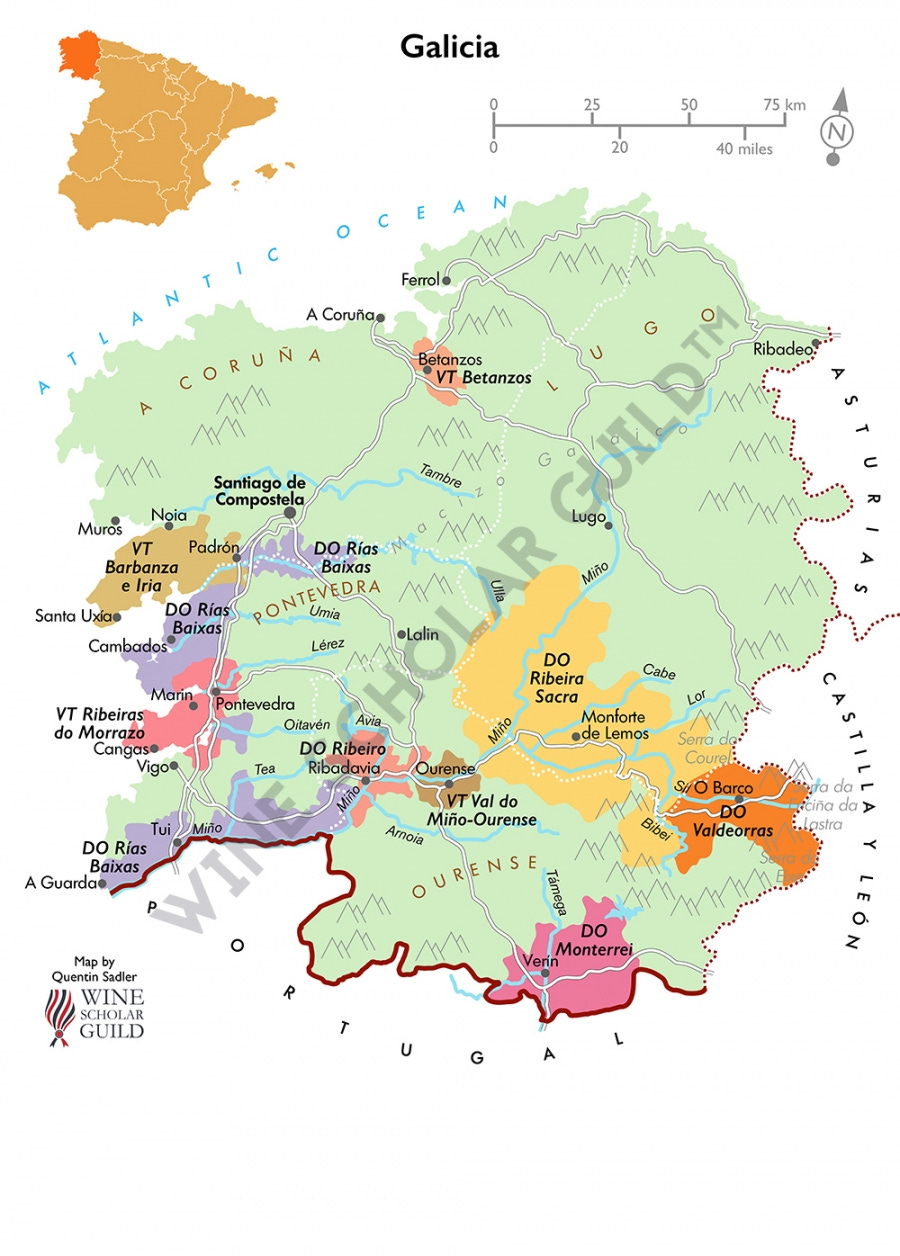 Galicia Spain Wine Map