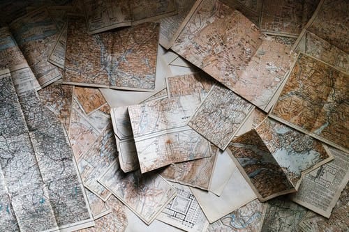 Free Assorted Map Pieces Stock Photo