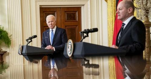 Biden, German chancellor present united front amid tensions with Russia over Ukraine