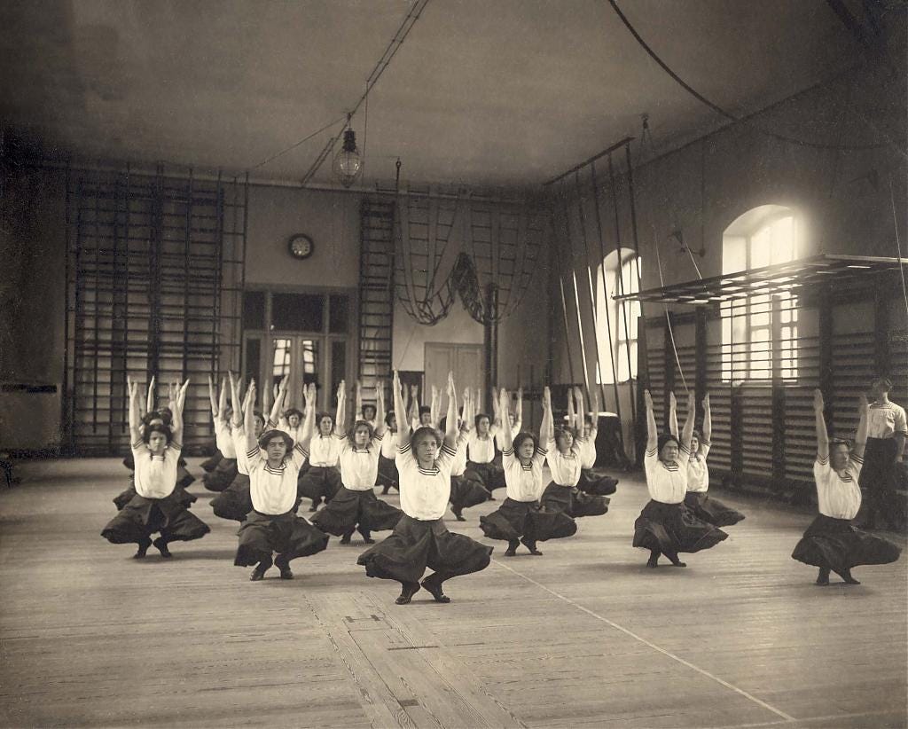 Swedish gymnastics at the Royal Gymnastics Central Institute in Stockholm, 1910