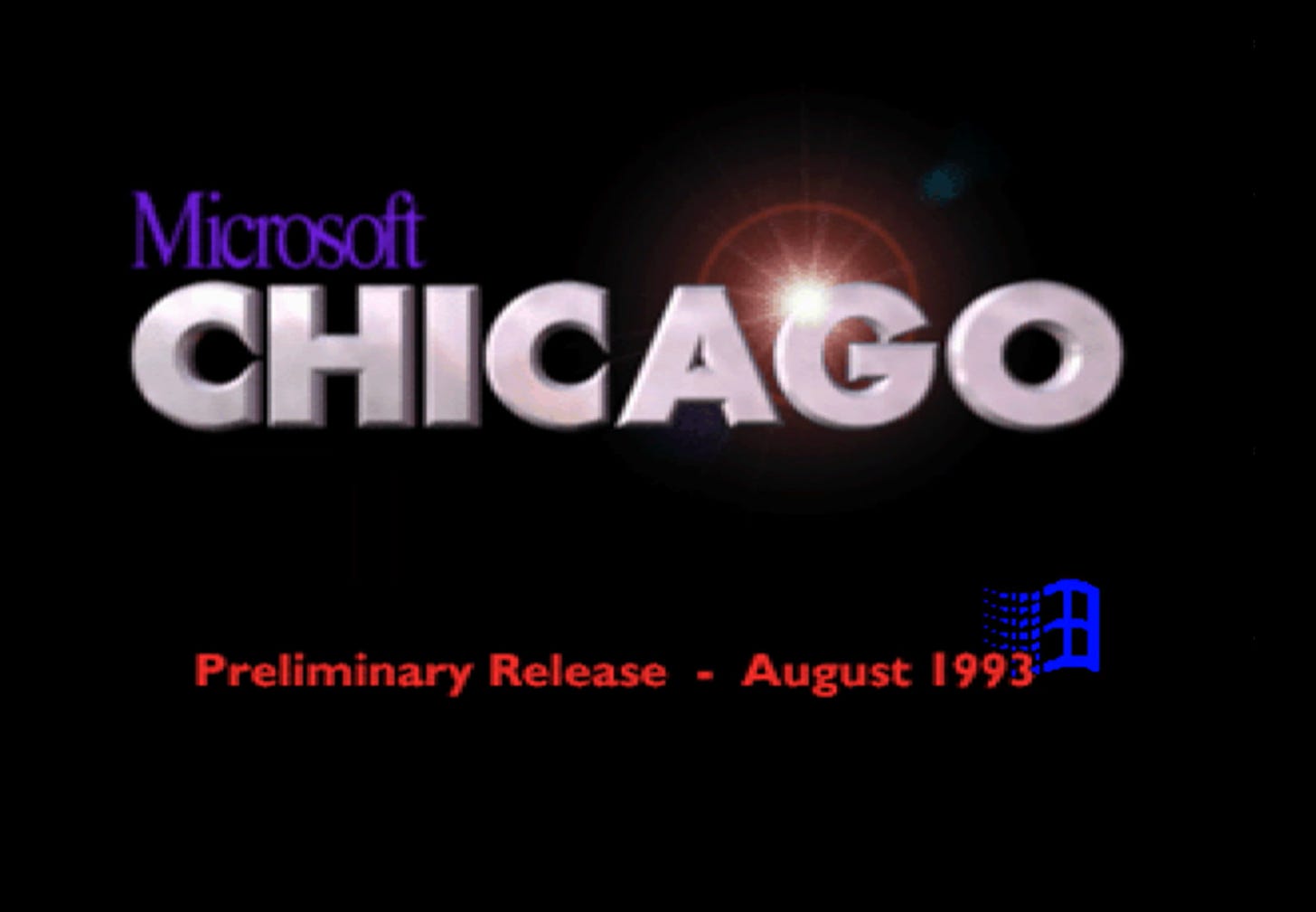 The Chicago boot screen August 1993.