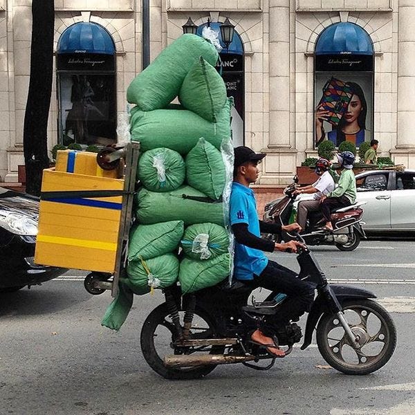 Delivering ice, Saigon-style.