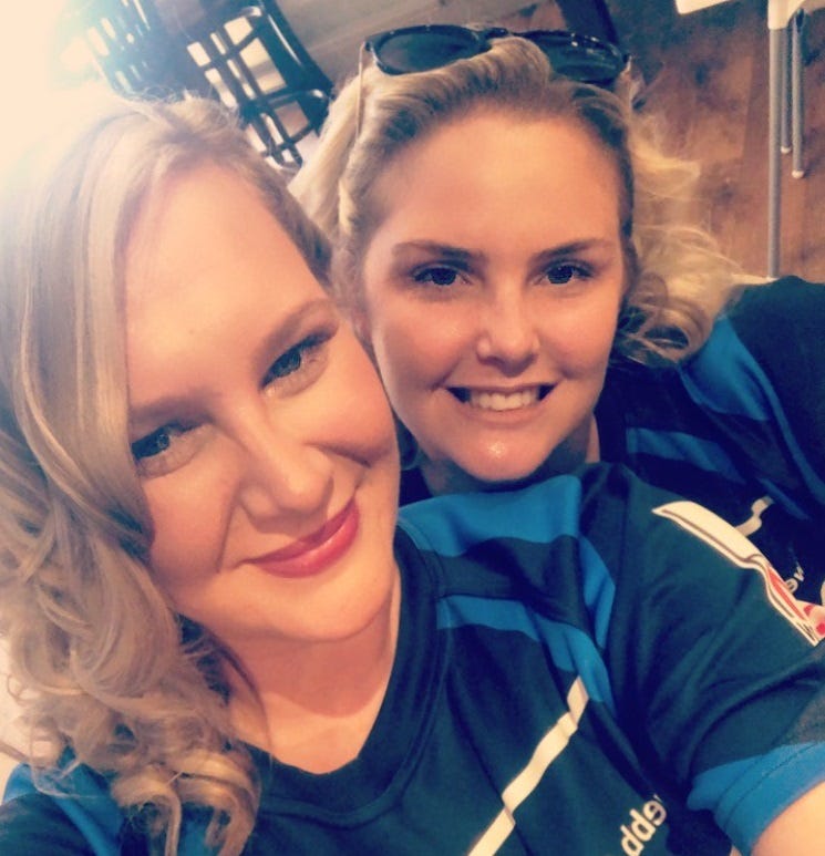 Friends Leasa Marriot and Katie Goodall founded Rugby Fill the Gap to help feed more struggling families. Photo submitted.