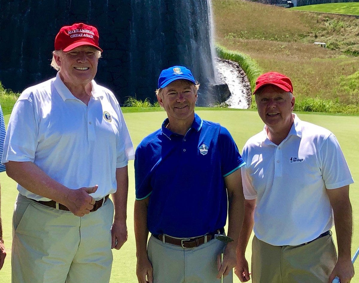 Image result for trump graham playing golf