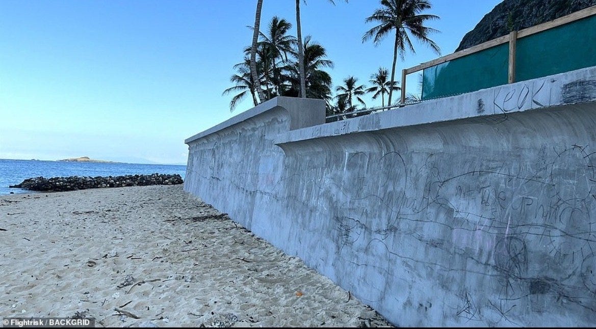 Tembok laut yang kontroversial diduga penyebab erosi pantai.