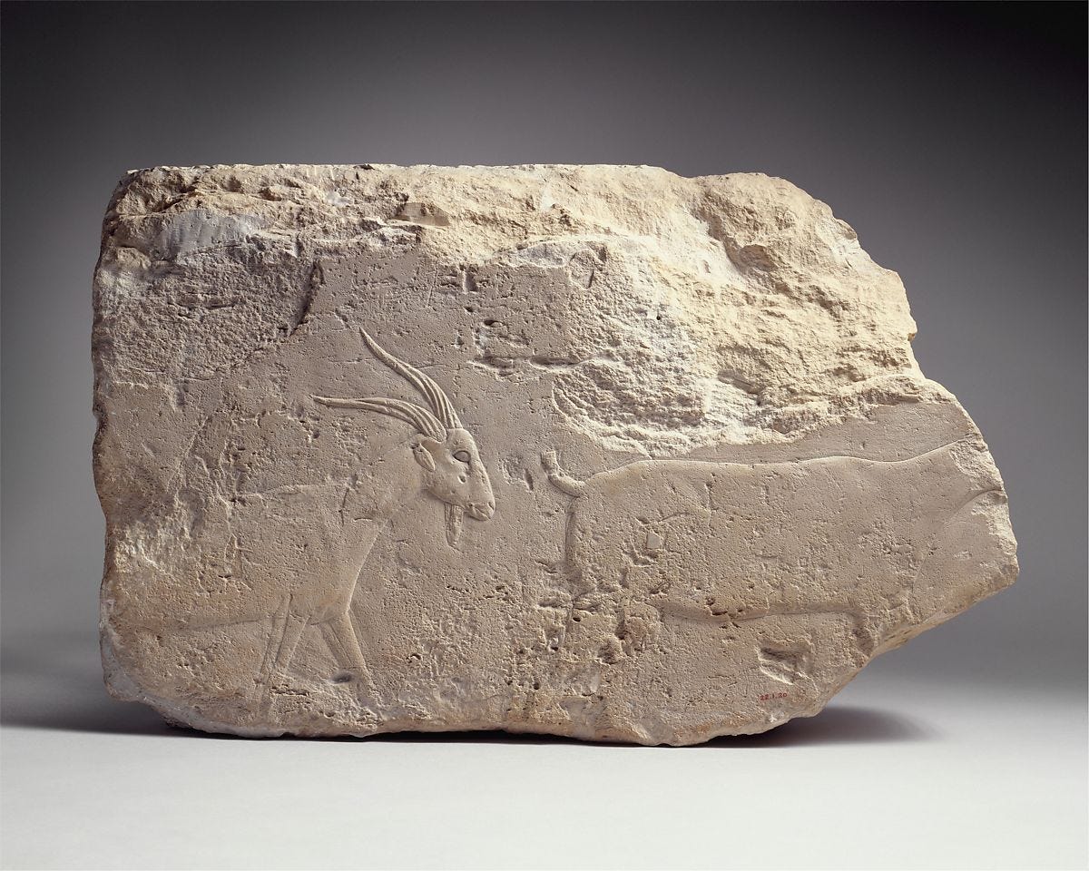 Relief with a billy goat, Limestone 