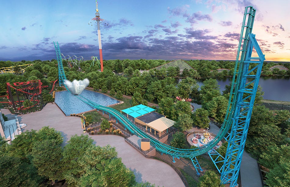 Six Flags Over Texas Aquaman Power Wave coaster