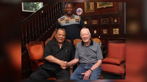 Andrew Young joins Jimmy Carter to teach Sunday School