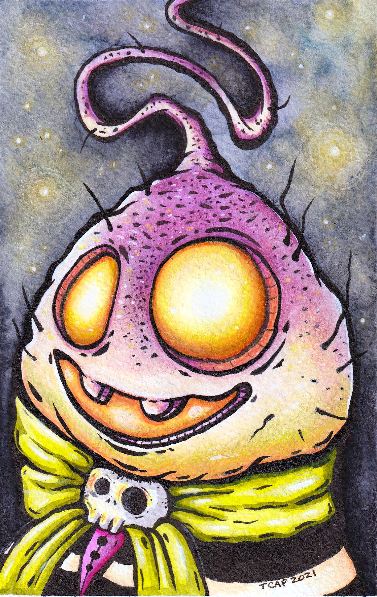 halloween turnip jack o lantern art by twocatsandpossum