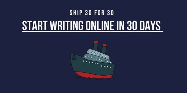 Join me in the March 2022 cohort of Ship 30 for 30