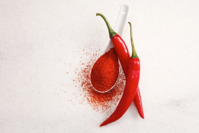 Chili powder and peppers