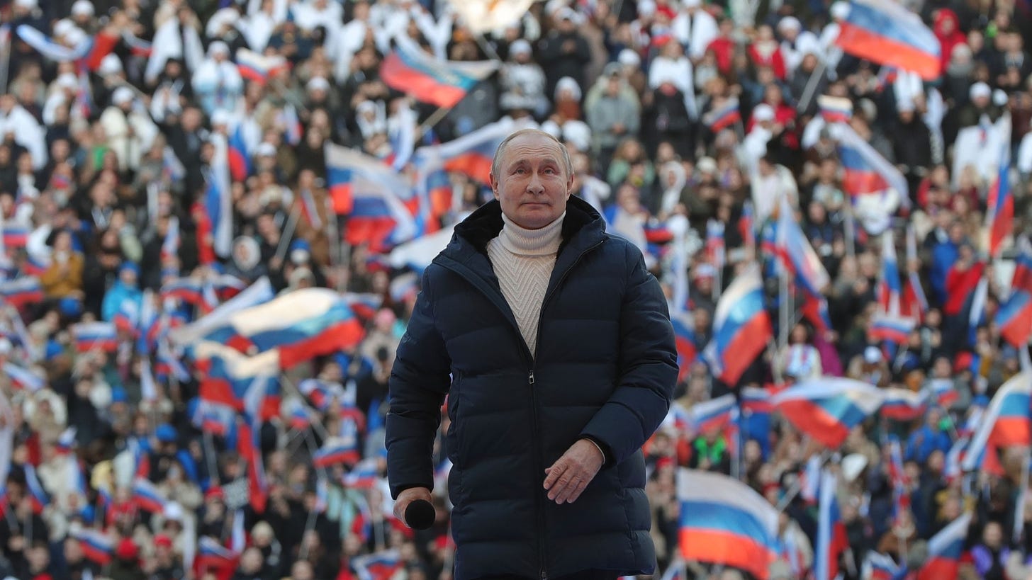 Putin's speech at staged patriotic rally is abruptly cut off. Kremlin  claims it was just a glitch - The Washington Post