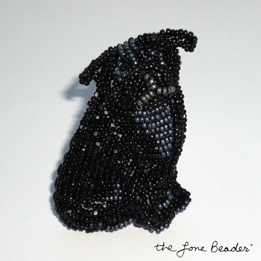 black beaded pug dog pin bead embroidery pendant etsy akc art brooch 