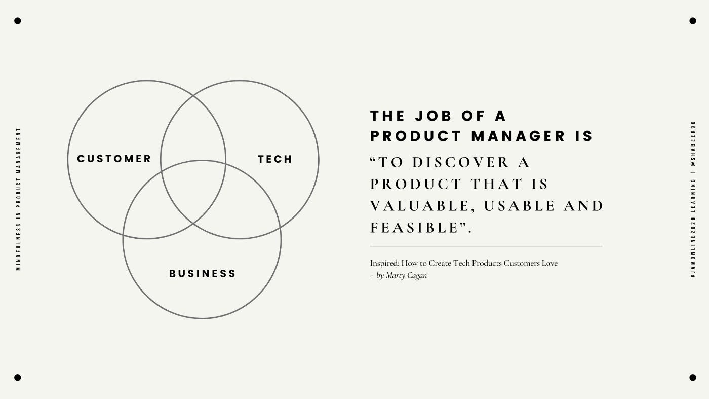 Mindfulness in Product Management — #JAMOnline2020 learning | by Shabeer  Sheffa | Medium
