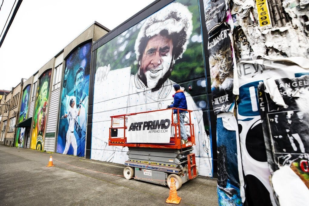 Sonics Guy' mural taking shape in Sodo | The Seattle Times Sonics Guy' mural taking shape in Sodo | The Seattle Times