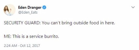 Funny tweet about burritos