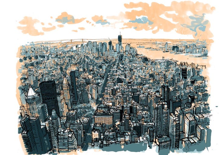 Amazingly Complex Illustration of New York City's Skyline