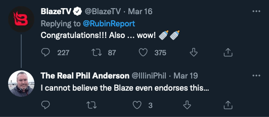 Ucapan selamat dari BlazeTV lewat Twitter