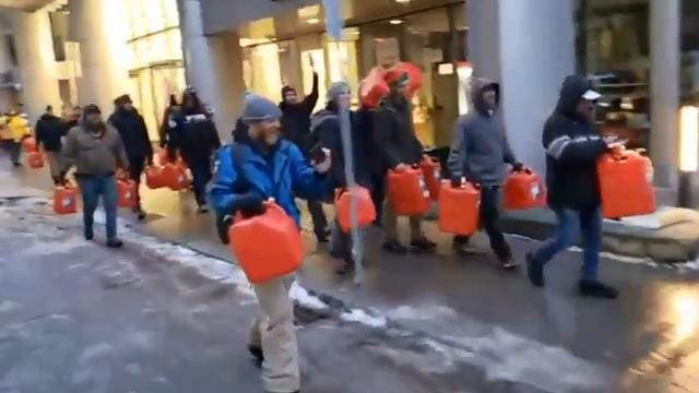 Feb8th Ottawa Canada Jerrycans For Fuel Donated to Freedom ...