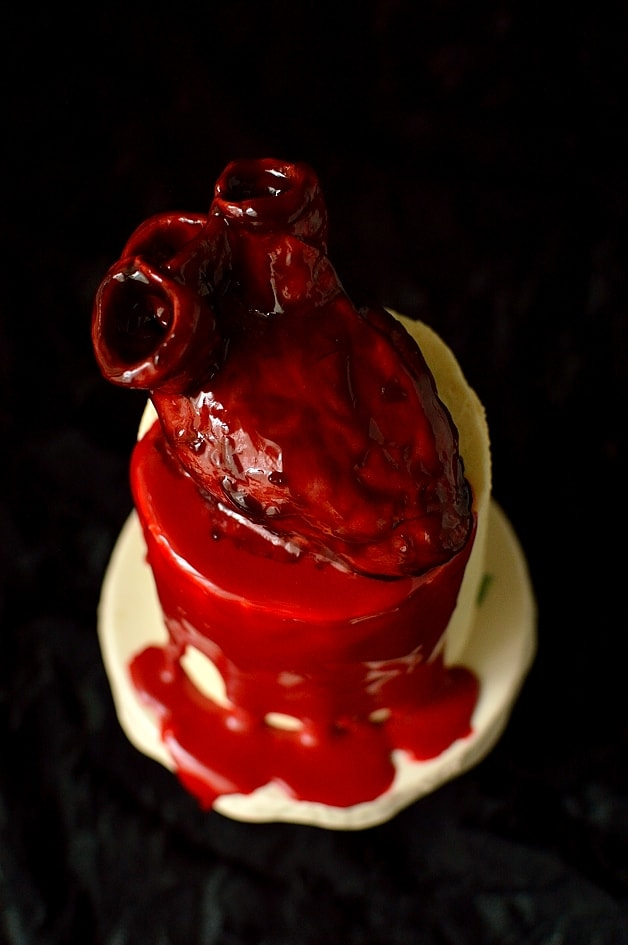 Mini Bleeding Heart Halloween Cakes - Domestic Gothess