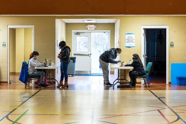 Voters at a polling place during Georgia’s 2021 runoff election, which sent two Democrats, Jon Ossoff and Raphael Warnock, to the Senate.