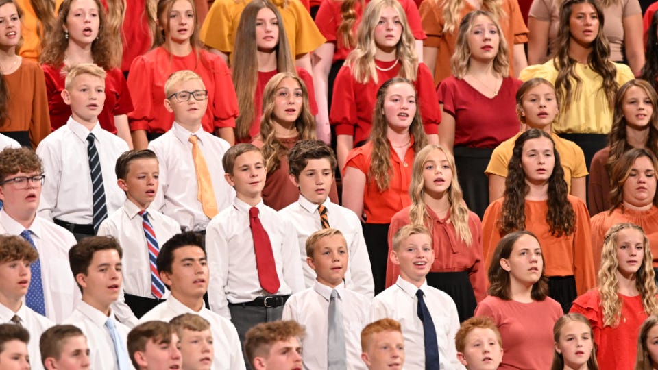 Children's and youth choir singing
