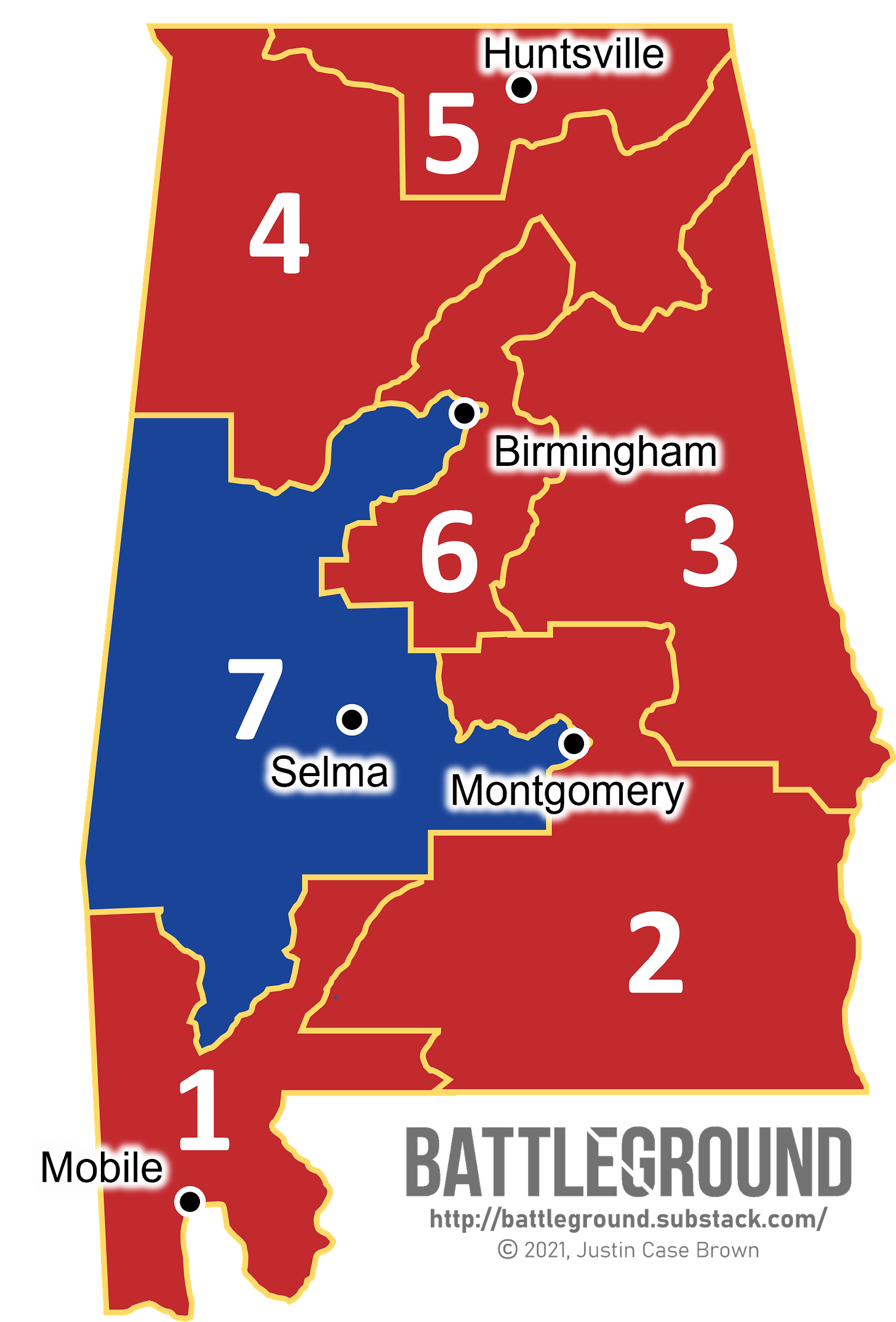 Alabama Gerrymandering MAp
