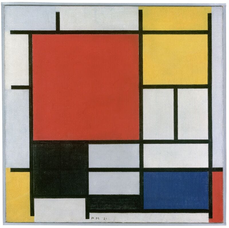 Piet Mondrian | Composition with Large Red Plane, Yellow, Black, Grey and  Blue (1921) | Artsy