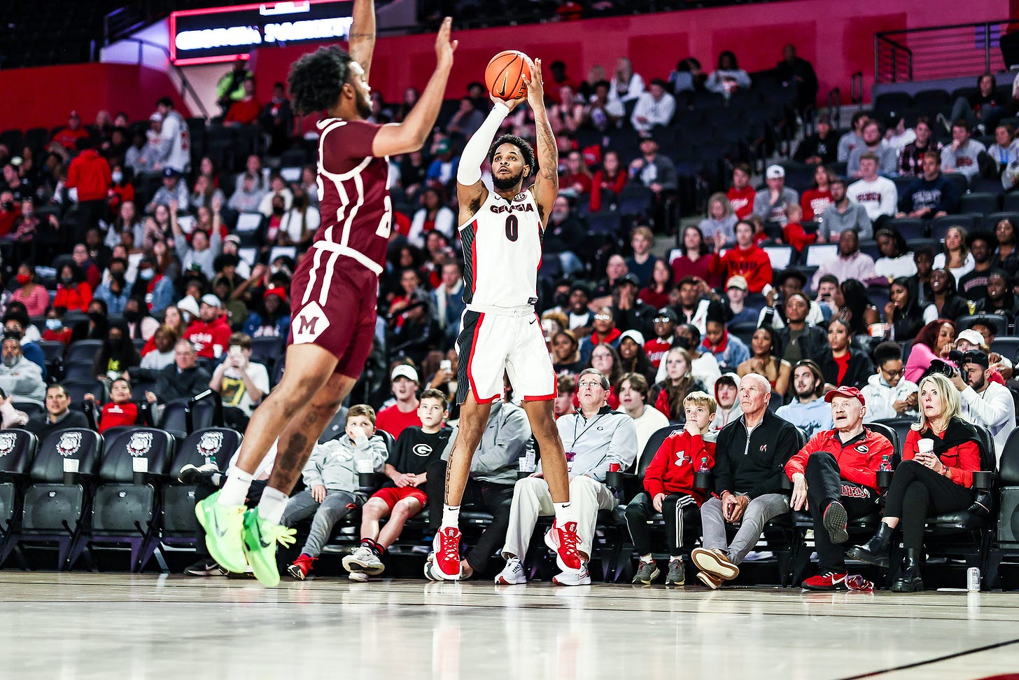 Georgia during an exhibition against Morehouse at Stegeman Coliseum in Athens, Ga., on Friday, Nov. 3, 2021. (Photo by Tony Walsh)