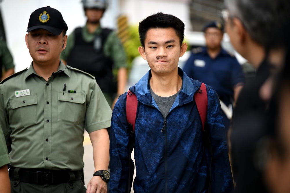 Chan Tong-kai walks out of the prison on October 23, 2019. File photo. 